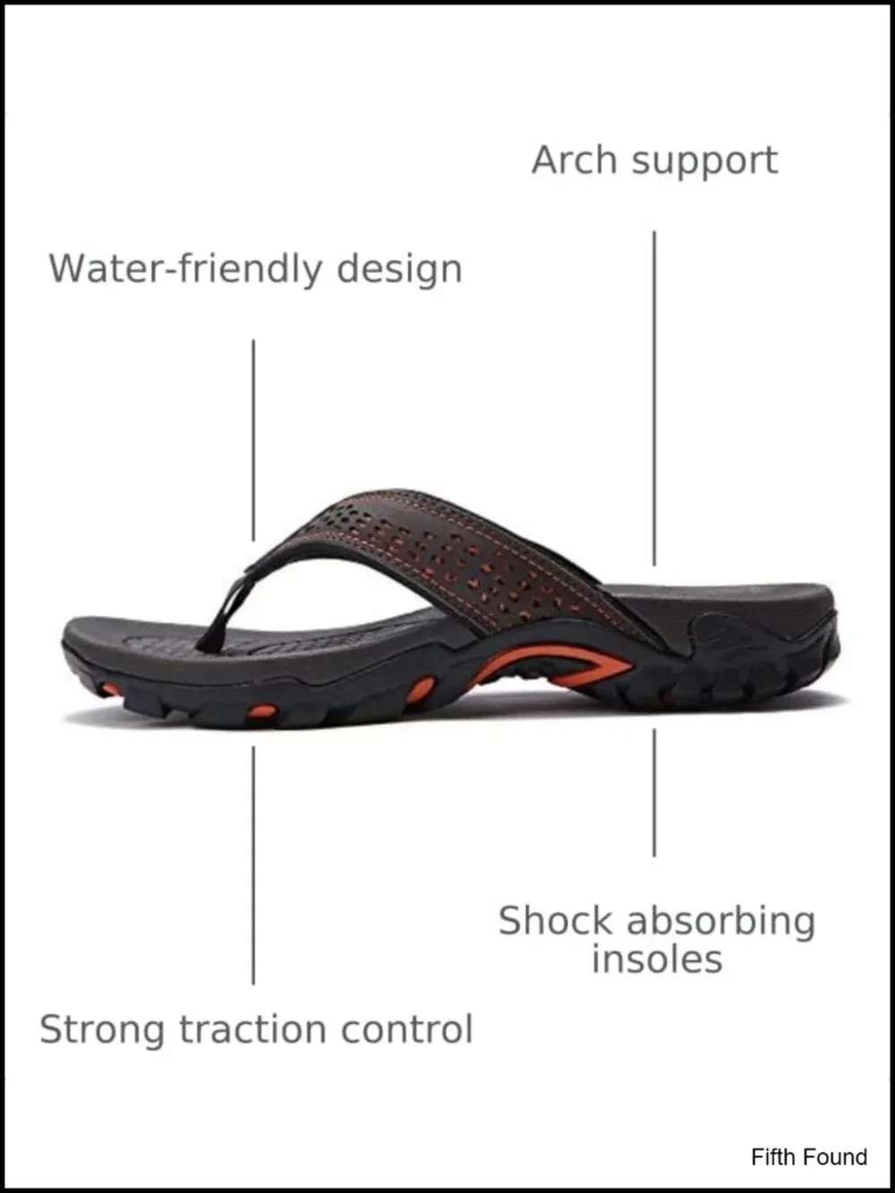 Mens Thong Sandals Arch Support Beach Flip Flop